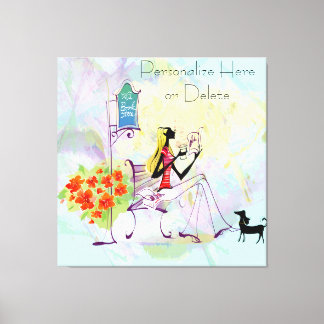 Hedendaagse Girl BookStore Uitgerekt Canvas Print