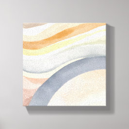 Hedendaagse Golven | Neutrale Moderne Aquarel Canvas Afdruk