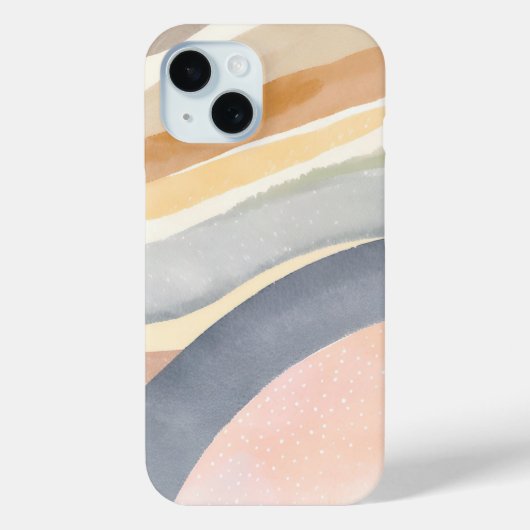 Hedendaagse golven | Neutrale moderne aquarel Case-Mate iPhone Case (Achterkant)
