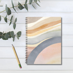Hedendaagse golven   Neutrale moderne aquarel Notitieboek