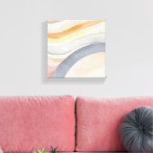 Hedendaagse golven | Neutrale moderne Waterverf Canvas Afdruk (Insitu (Woonkamer))