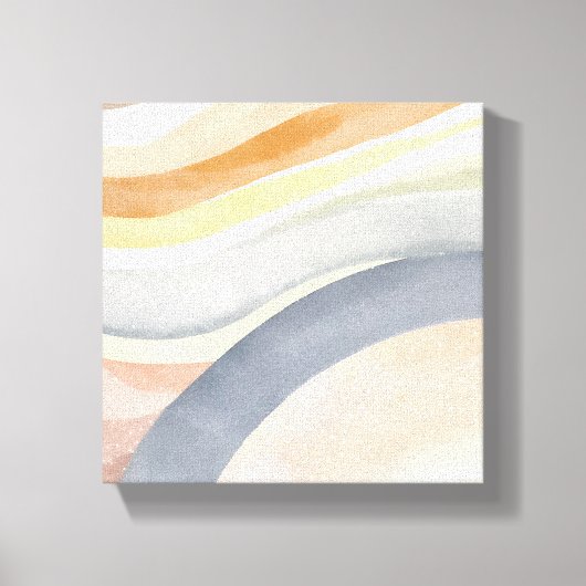 Hedendaagse golven | Neutrale moderne Waterverf Canvas Afdruk (Voorkant)