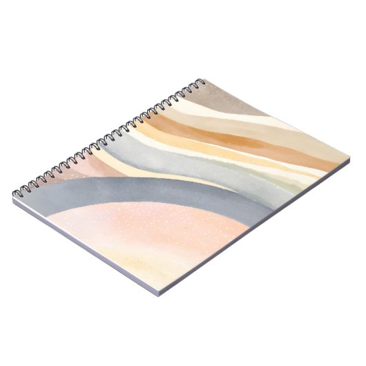 Hedendaagse golven | Neutrale moderne Waterverf Notitieboek (Linkerzijde)