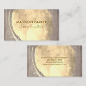 Hedendaagse goud geborstelde houten achtergrond visitekaartje (Voorkant / Achterkant)