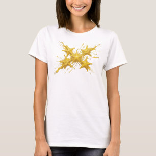 Hedendaagse Gouden Abstracte Sterren Custom Creati T-shirt