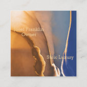 Hedendaagse gouden en blauwe alcoholinkt vierkante visitekaartje (Voorkant)