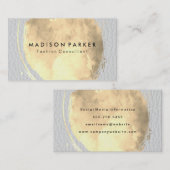 Hedendaagse gouden waterkleur wit leer visitekaartje (Voorkant / Achterkant)
