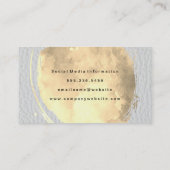 Hedendaagse gouden waterkleur wit leer visitekaartje (Achterkant)