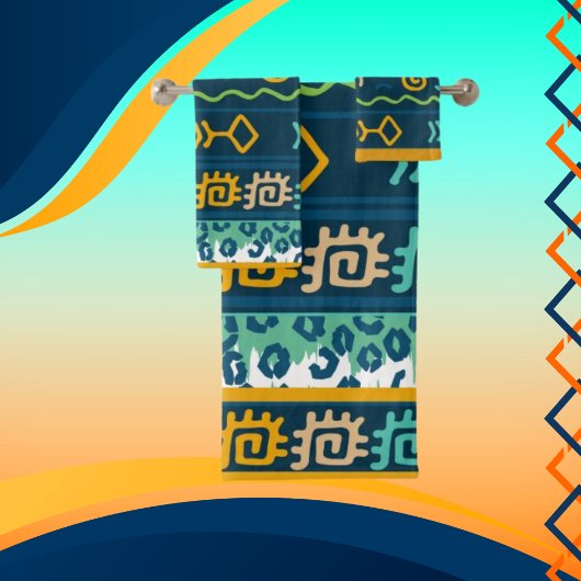 hedendaagse grafische beelden en geometrie van vis bad handdoek