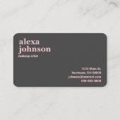 Hedendaagse grijs en roze blush visitekaartje (Achterkant)