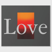 Hedendaagse grijs rood liefde bruiloft cadeaupapier (Vlak)