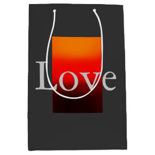 Hedendaagse grijs rood liefde bruiloft medium cadeauzakje