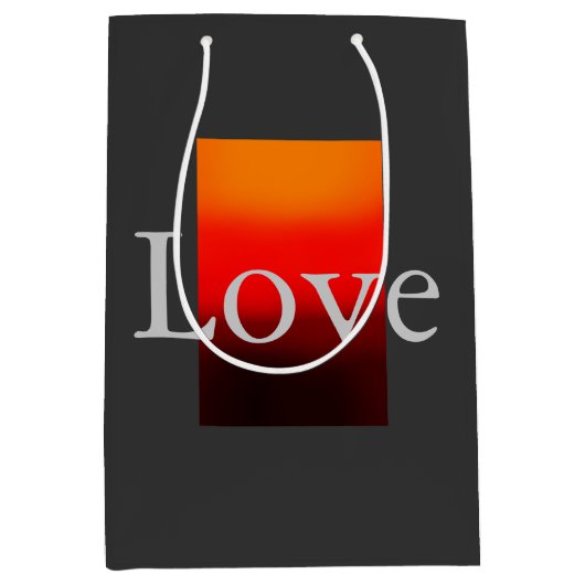 Hedendaagse grijs rood liefde bruiloft medium cadeauzakje (Voorkant)