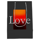 Hedendaagse grijs rood liefde bruiloft medium cadeauzakje (Achterkant)