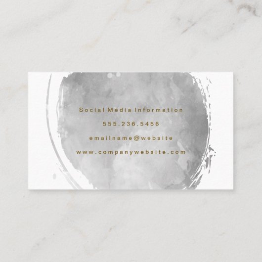 Hedendaagse grijze Waterverf geborsteld acteermask Visitekaartje (Achterkant)