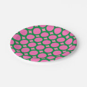 Hedendaagse Groene & Roze Geometrische Cirkelvorm Papieren Bordje (Gekanteld)