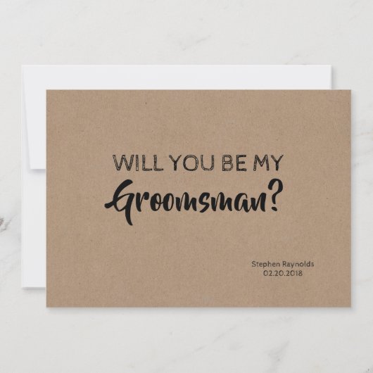 Hedendaagse GROOMSMAN / BESTE MAN Grappig Voorstel Kaart (Achterkant)