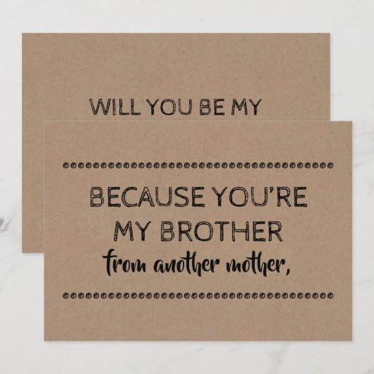 Hedendaagse GROOMSMAN / BESTE MAN Grappig Voorstel Kaart (Voorkant / Achterkant)