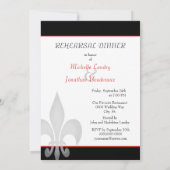 Hedendaagse Grote Fleur de Lis Rehearsal Dinner Kaart (Achterkant)