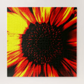 hedendaagse grote zonnebloemzaadkoppen en -bladen legpuzzel (Horizontaal)