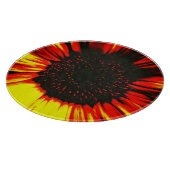 hedendaagse grote zonnebloemzaadkoppen en -bladen snijplank (Hoek)