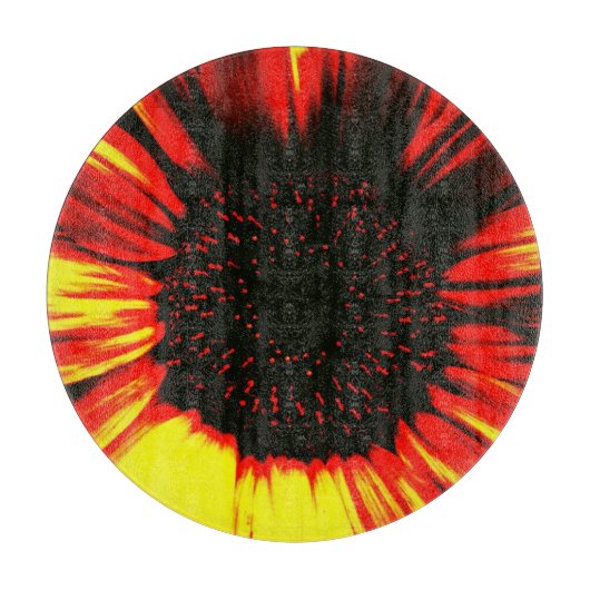 hedendaagse grote zonnebloemzaadkoppen en -bladen snijplank (Voorkant)