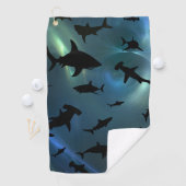 Hedendaagse haai vis kaken walvis onder het zee me golfhanddoek (Insitu)