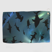 Hedendaagse haai vis kaken walvis onder het zee me golfhanddoek (Horizontaal)