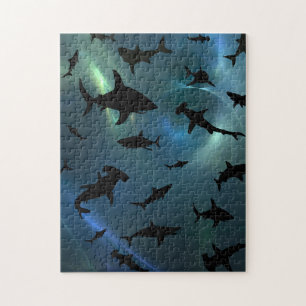 Hedendaagse haai vis kaken walvis onder het zee me legpuzzel