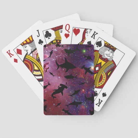 Hedendaagse haai vis kaken walvis onder het zee me pokerkaarten (Achterkant)