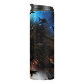 Hedendaagse haai vis kaken walvis onder het zee me thermosbeker (Geroteerd rechts)