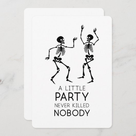 Hedendaagse Halloween dansende skeletten Kaart (Voorkant / Achterkant)