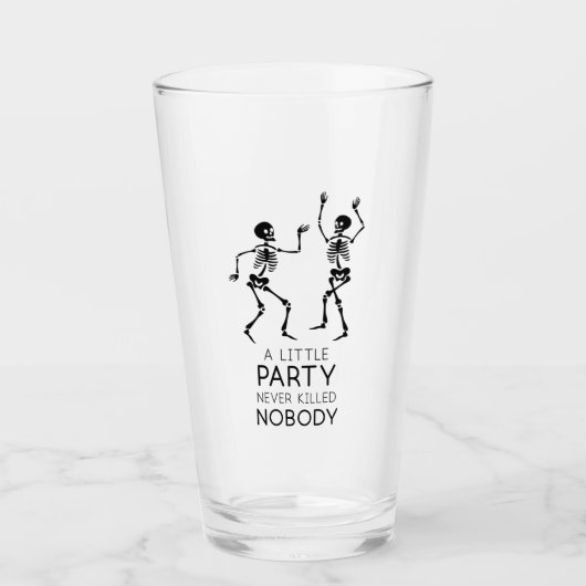 Hedendaagse Halloween skeletten Glas (Voorkant)
