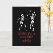 Hedendaagse Halloween skeletten Kaart (Gele Bloem)