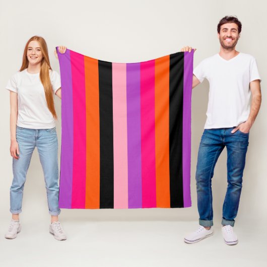 Hedendaagse Halloween strepen Fleece Deken (In situ)