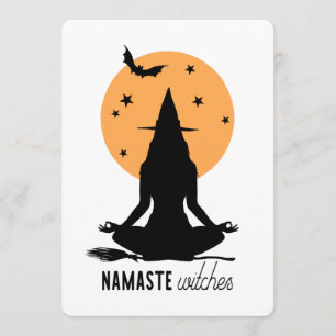 Hedendaagse Halloween yoga Heks Kaart