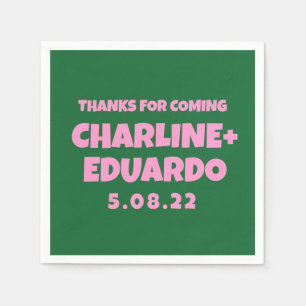 Hedendaagse handschrift retro bruiloft servet