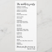 Hedendaagse handschrift typografie eenvoudig programmakaart (Achterkant)