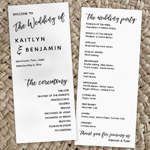 Hedendaagse handschrift typografie eenvoudig programmakaart