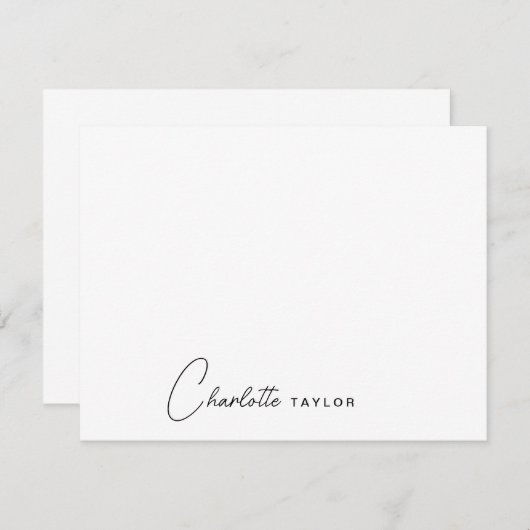 Hedendaagse handtekening Script Typografie Note Ka Notitiekaartje (Voorkant / Achterkant)