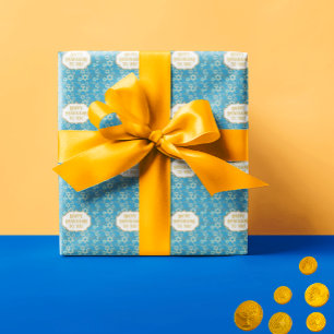 Hedendaagse Happy Hannukah-Davidster Cadeaupapier