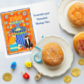 Hedendaagse Happy Hannukah-Davidster Cadeaupapier