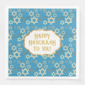 Hedendaagse Happy Hannukah-Davidster Servet (Voorkant)
