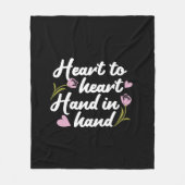 Hedendaagse 'Hart tot Hart, Hand tot Hand' Quote Fleece Deken (Voorkant)
