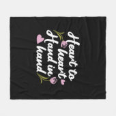 Hedendaagse 'Hart tot Hart, Hand tot Hand' Quote Fleece Deken (Voorkant (Horizontaal))