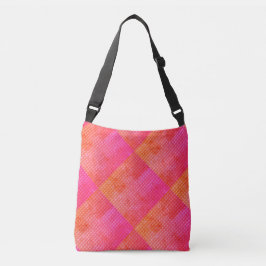 Hedendaagse harten en pleinen Roze Sinaasappel Crossbody Tas