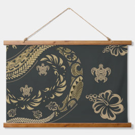 Hedendaagse Hawaïaanse Tapa Icons Hangend Wandkleed