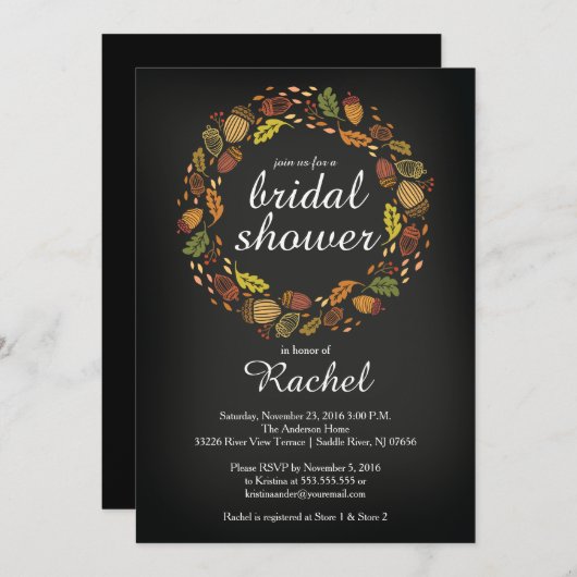 hedendaagse Herfst Wreate Vrijgezellenfeest Kaart (Voorkant / Achterkant)