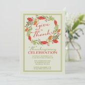 Hedendaagse herfst Wreater Thanksgiving Dinner Kaart (Staand voorkant)