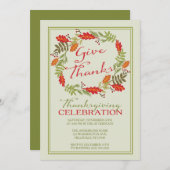 Hedendaagse herfst Wreater Thanksgiving Dinner Kaart (Voorkant / Achterkant)